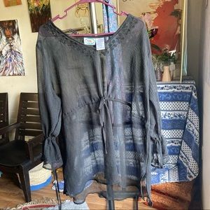 Sand & Sun sheer black  beach cover up